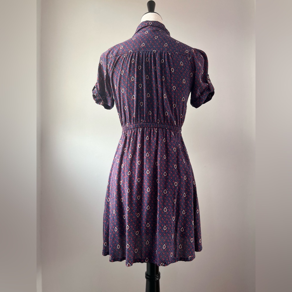 Forever 21 Mini Dress Navy Blue with Bright Red Designs - Picture 2 of 6